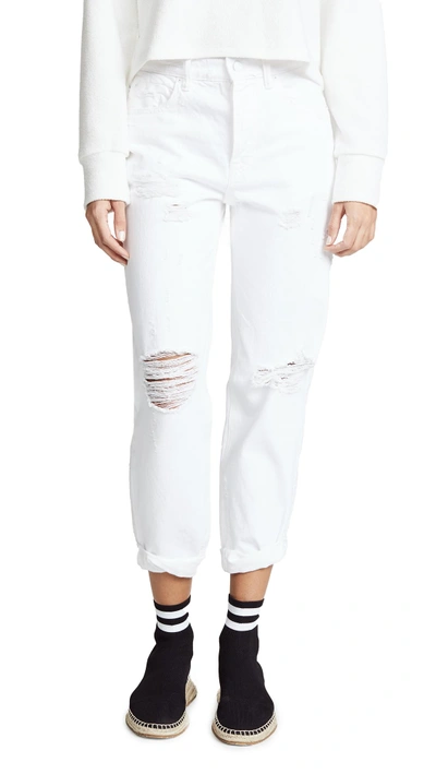 Shop Alexander Wang Slack Rolled Boyfriend Jeans In White