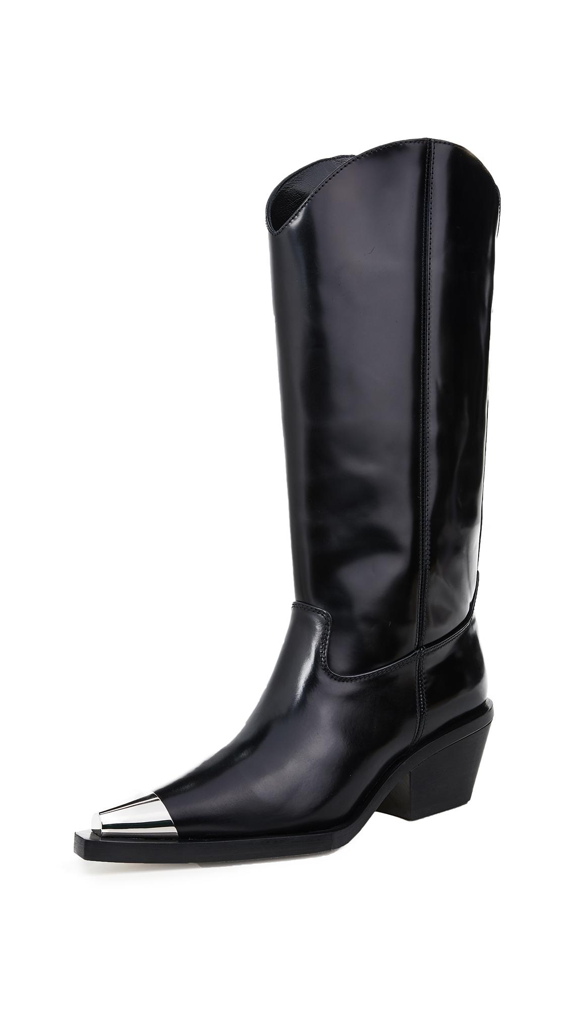 tall black cowboy boots