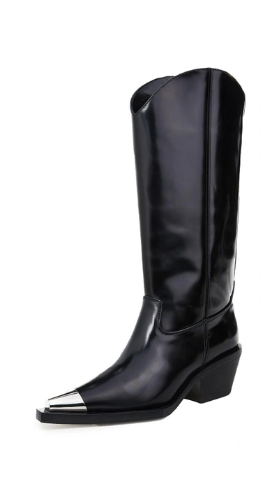 Shop Helmut Lang Tall Cowboy Boots In Black