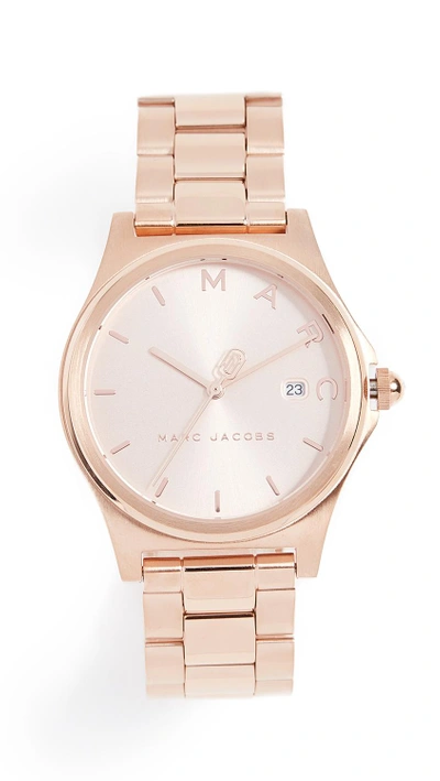 Shop Marc Jacobs Henry Tech Watch, 36mm In Rose Gold