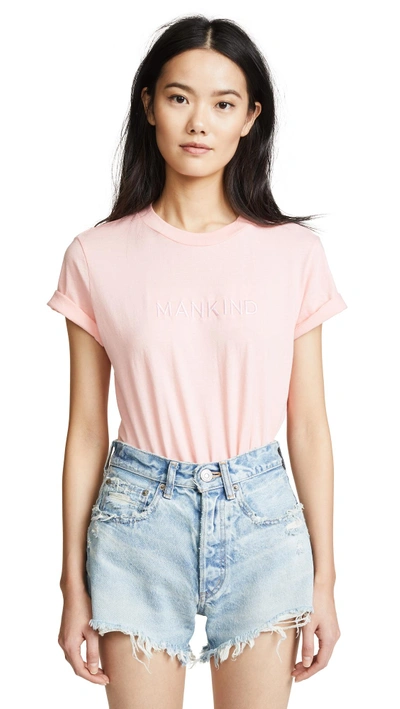 Shop 7 For All Mankind Mankind Baby Tee With Embroidery In Quartz Pink/pink