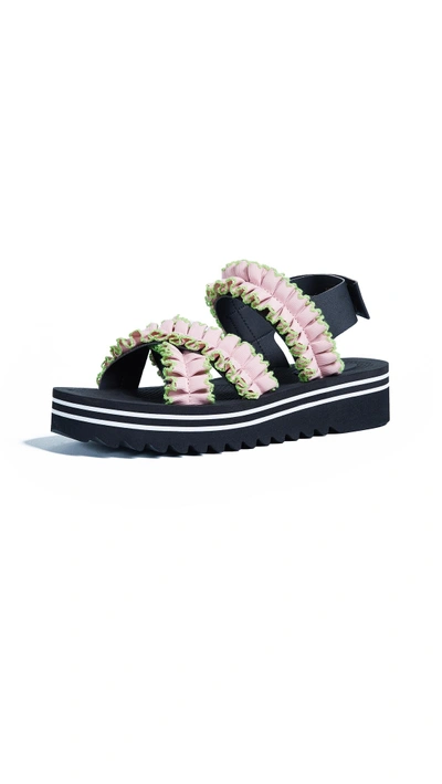 Shop Suecomma Bonnie Ruffle Detailed Sandals In Pink