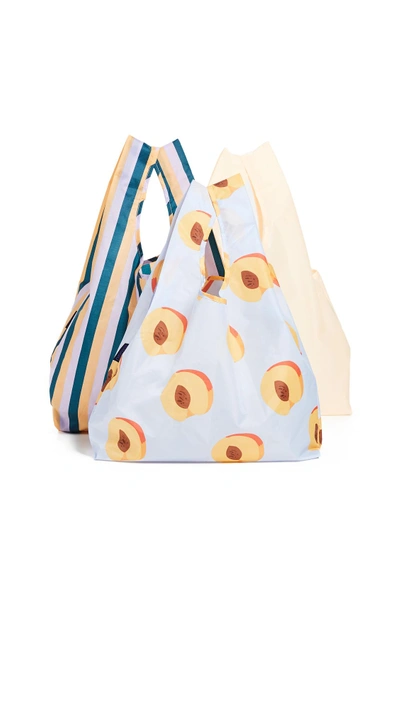 Baggu Standard Packable Bag Triple Set In Peach Electric ModeSens