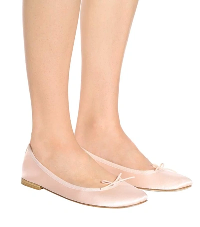 Shop Repetto Cendrillon Satin Ballerinas In Pink