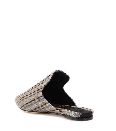 Shop Sanayi313 Hippolyta Canvas And Raffia Slippers In Multicoloured