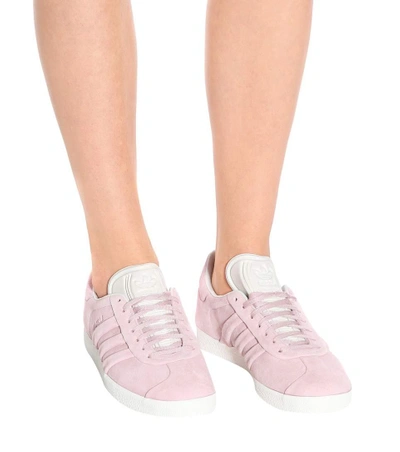 Shop Adidas Originals Gazelle Stitch And Turn Sneakers In Pink