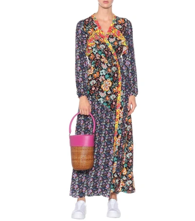 Shop Frame Floral-printed Maxi Wrap Dress In Multicoloured