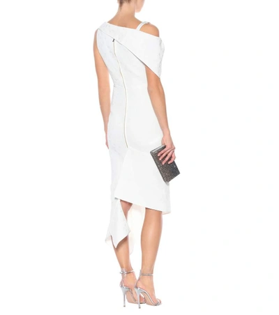 Shop Roland Mouret Rotsea Stretch Cotton Dress In White