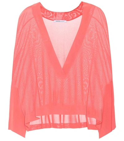 Shop Agnona Jersey V-neck Sweater In Pink