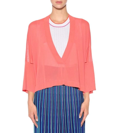 Shop Agnona Jersey V-neck Sweater In Pink