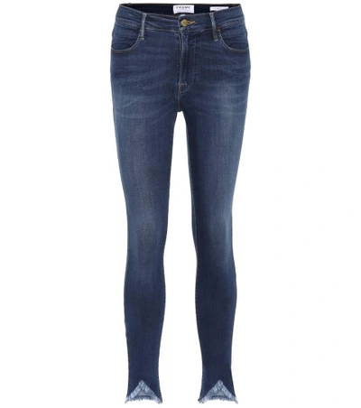 Shop Frame Le High Skinny Triangle Hem Jeans In Blue