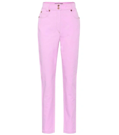 Shop Versace Very  High-waisted Jeans In Pink