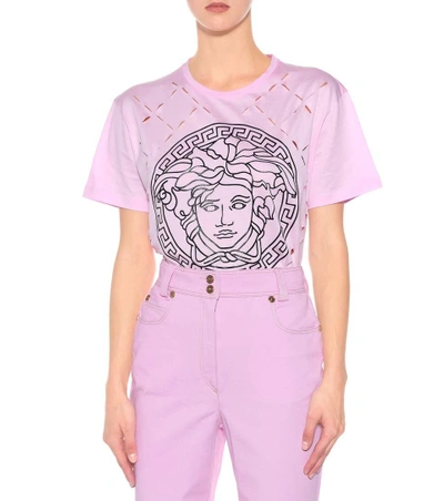 Shop Versace Very  High-waisted Jeans In Pink