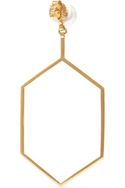 Shop Natasha Schweitzer Foxy 14-karat Gold-plated Pearl Earrings