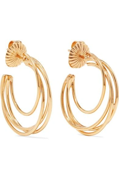 Shop Natasha Schweitzer Lindsey 14-karat Gold-plated Hoop Earrings