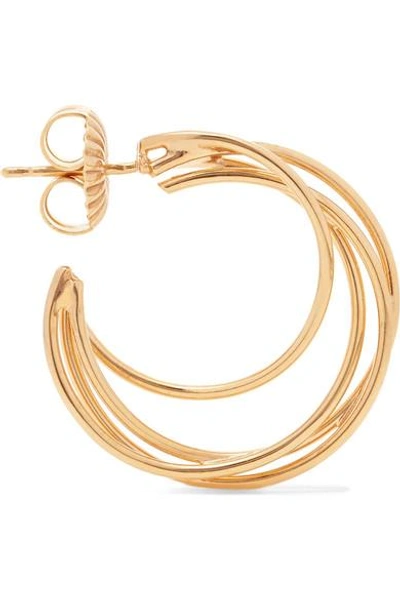 Shop Natasha Schweitzer Lindsey 14-karat Gold-plated Hoop Earrings