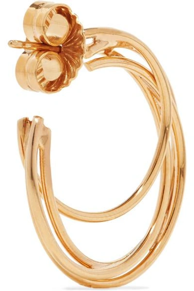 Shop Natasha Schweitzer Lindsey 14-karat Gold-plated Hoop Earrings