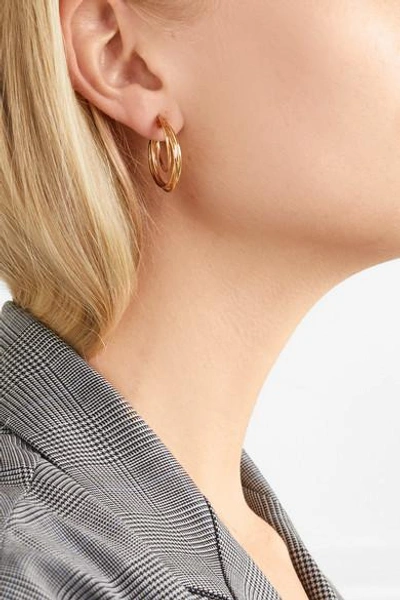 Shop Natasha Schweitzer Lindsey 14-karat Gold-plated Hoop Earrings