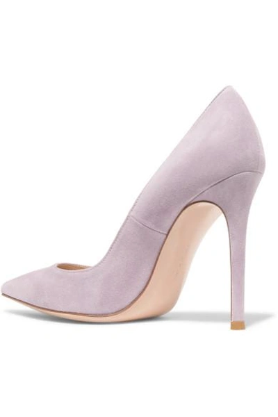 Shop Gianvito Rossi 105 Suede Pumps In Lilac