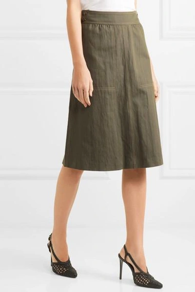 Shop Vanessa Seward Finistere Canvas Skirt In Army Green