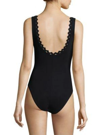 Shop Karla Colletto Swim Women's Plunging One-piece Swimsuit In Black