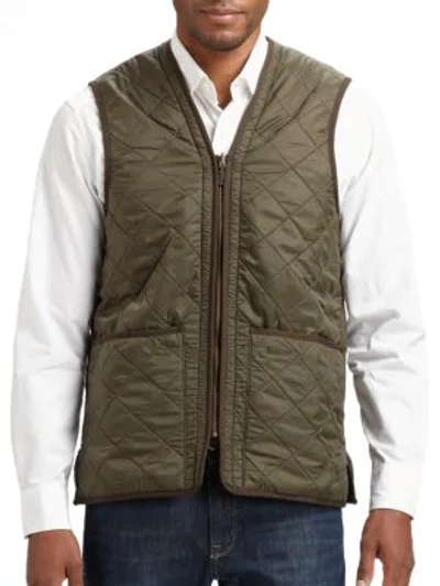 Shop Barbour Polar Quilted Waistcoat In Olive