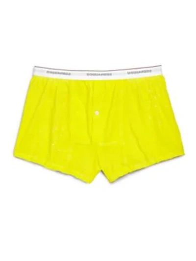 Shop Dsquared2 Ink Splatter Boxers In Yellow