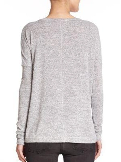 Shop Rag & Bone Theo Long Sleeve V-neck Tee In Light Grey