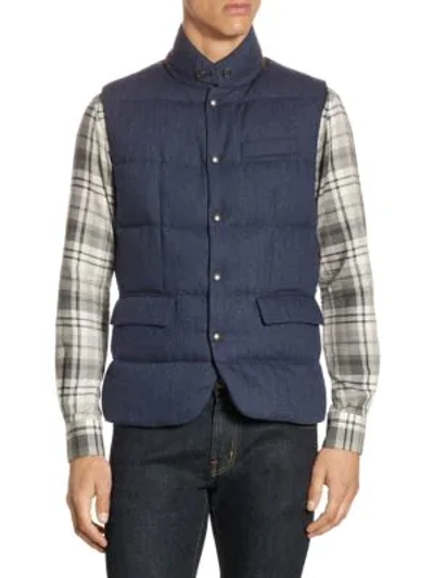 Shop Ralph Lauren Lloyd Wool Down Vest In Dark Navy