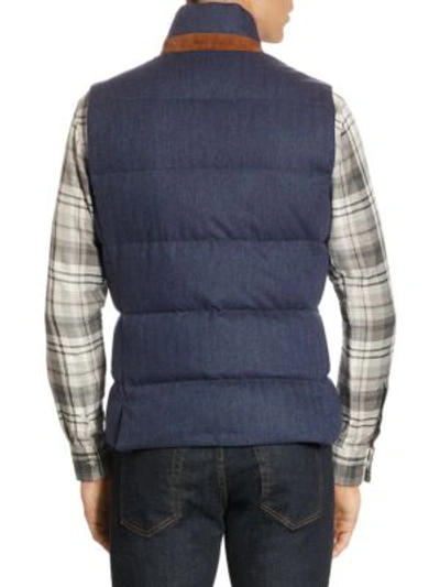 Shop Ralph Lauren Lloyd Wool Down Vest In Dark Navy