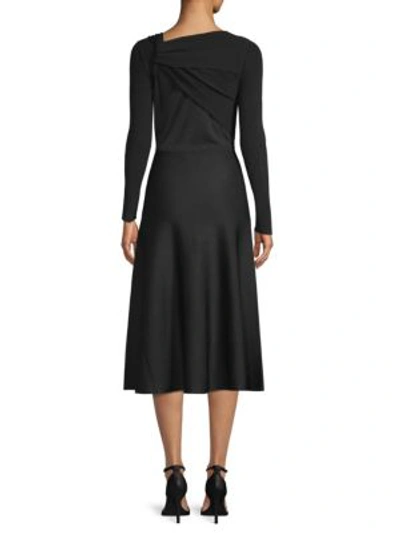 Shop Jason Wu Stretch Long-sleeve A-line Dress In Black