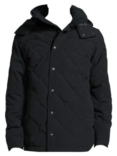 Shop Canada Goose Webster Duck Down Hooded Coat In Black