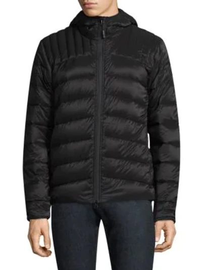 Shop Canada Goose Brookvale Quilted Down Hooded Jacket Black Label