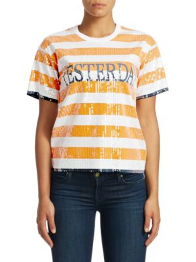 Shop Alberta Ferretti Yesterday Stripe Tee In Yellow