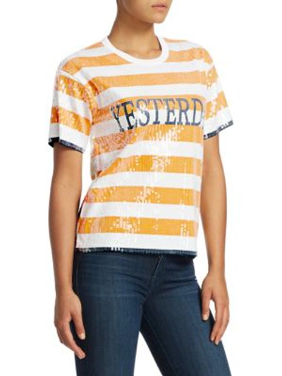 Shop Alberta Ferretti Yesterday Stripe Tee In Yellow