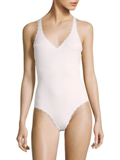 Shop Les Coquines Sloane Racerback Bodysuit In White