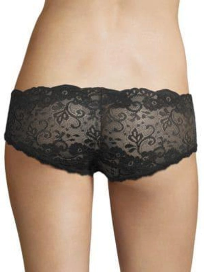 Shop Les Coquines Lola Lace-up Boyshorts In Noir