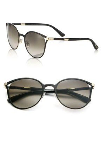 Shop Jimmy Choo Neiza 54mm Round Sunglasses In Black