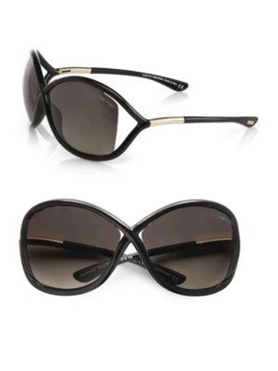 Shop Tom Ford Whitney 64mm Polarized Injected Sunglasses In Black