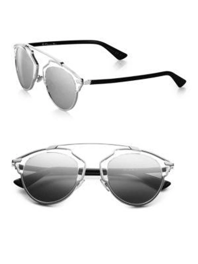 Shop Dior So Real Metal & Plastic Sunglasses In Palladium