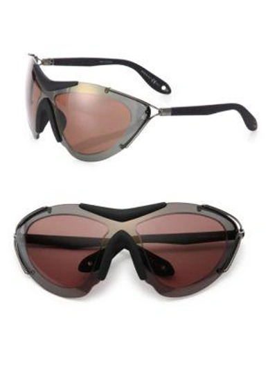 Shop Givenchy 99mm Metal Shield Sport Sunglasses In Red