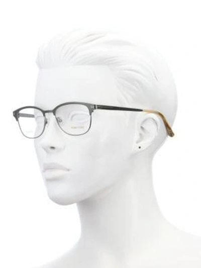 Shop Tom Ford 52mm Rectangular Titanium Optical Glasses In Olive
