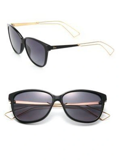Shop Dior Confident 57mm Square Sunglasses In Black