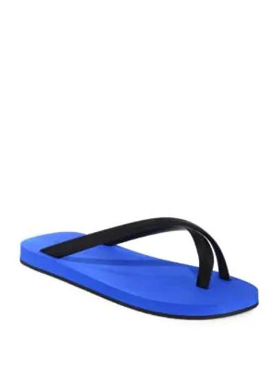 Shop Dan Ward Cross Toe Strap Flip Flops In Black Black