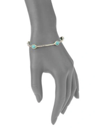 Shop Ippolita Women's Rock Candy Turquoise & Sterling Silver Five-stone Bangle Bracelet In Turquoise/silver