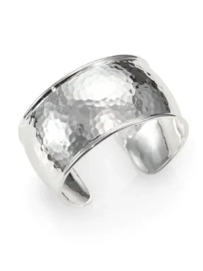 Shop Ippolita Women's Classico Statement Sterling Silver Flat Hammered Cuff Bracelet