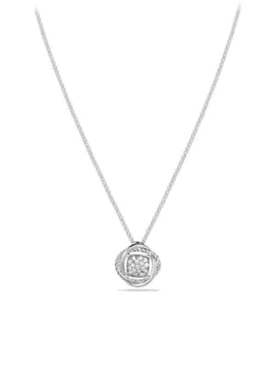 Shop David Yurman Women's Infinity Diamond Pendant On Chain Necklace In Silver