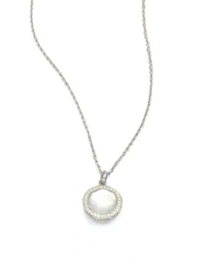Shop Ippolita Women's Lollipop Small Sterling Silver, Mother-of-pearl & Diamond Necklace In Silver/pearl