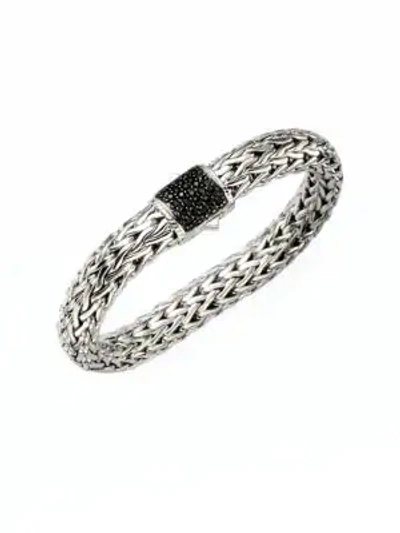 Shop John Hardy Women's Classic Chain Black Sapphire & Sterling Silver Large Bracelet In Silver Black