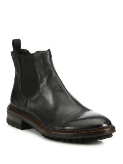 Shop Frye Greyson Chelsea Leather Boots In Black